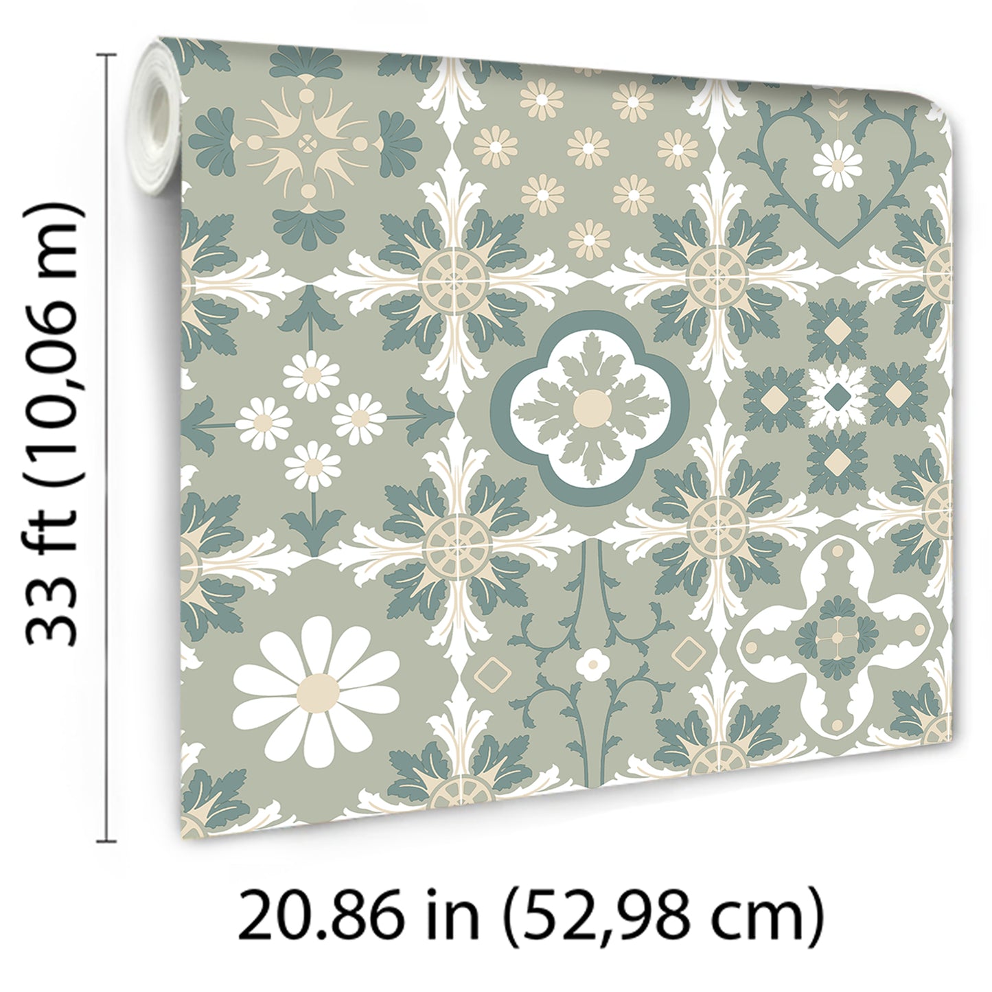 Veer Decor Ceramic Tiles Green Wallpaper Architecture Architectural, Novelty, Traditional, Transitional Green  Wallpaper - 8196-AI1