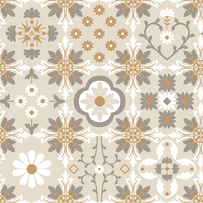 Veer Decor Ceramic Tiles Beige Wallpaper Architecture Architectural, Novelty, Traditional, Transitional Beige  Wallpaper - 8196-AI2
