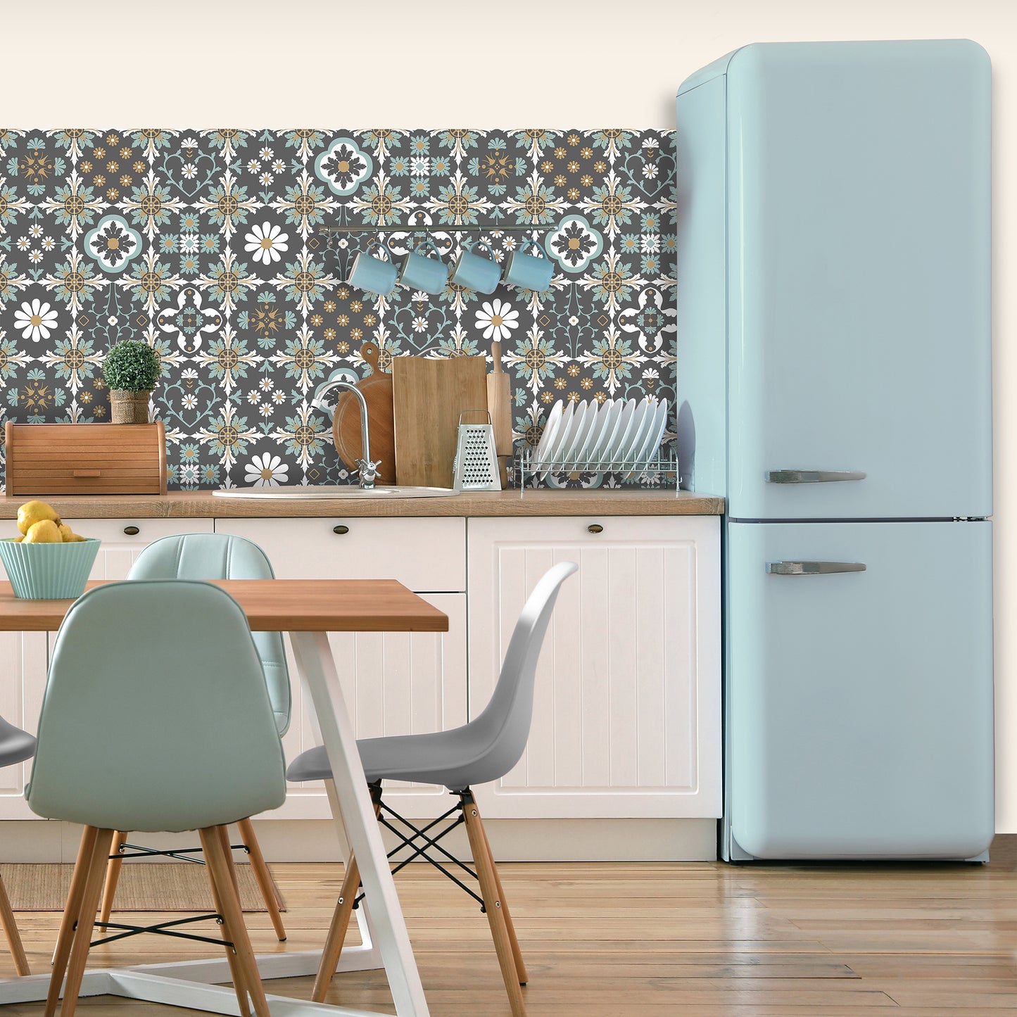 Veer Decor Ceramic Tiles Grey Wallpaper Architecture Architectural, Novelty, Traditional, Transitional Gray  Wallpaper - 8196-AI3