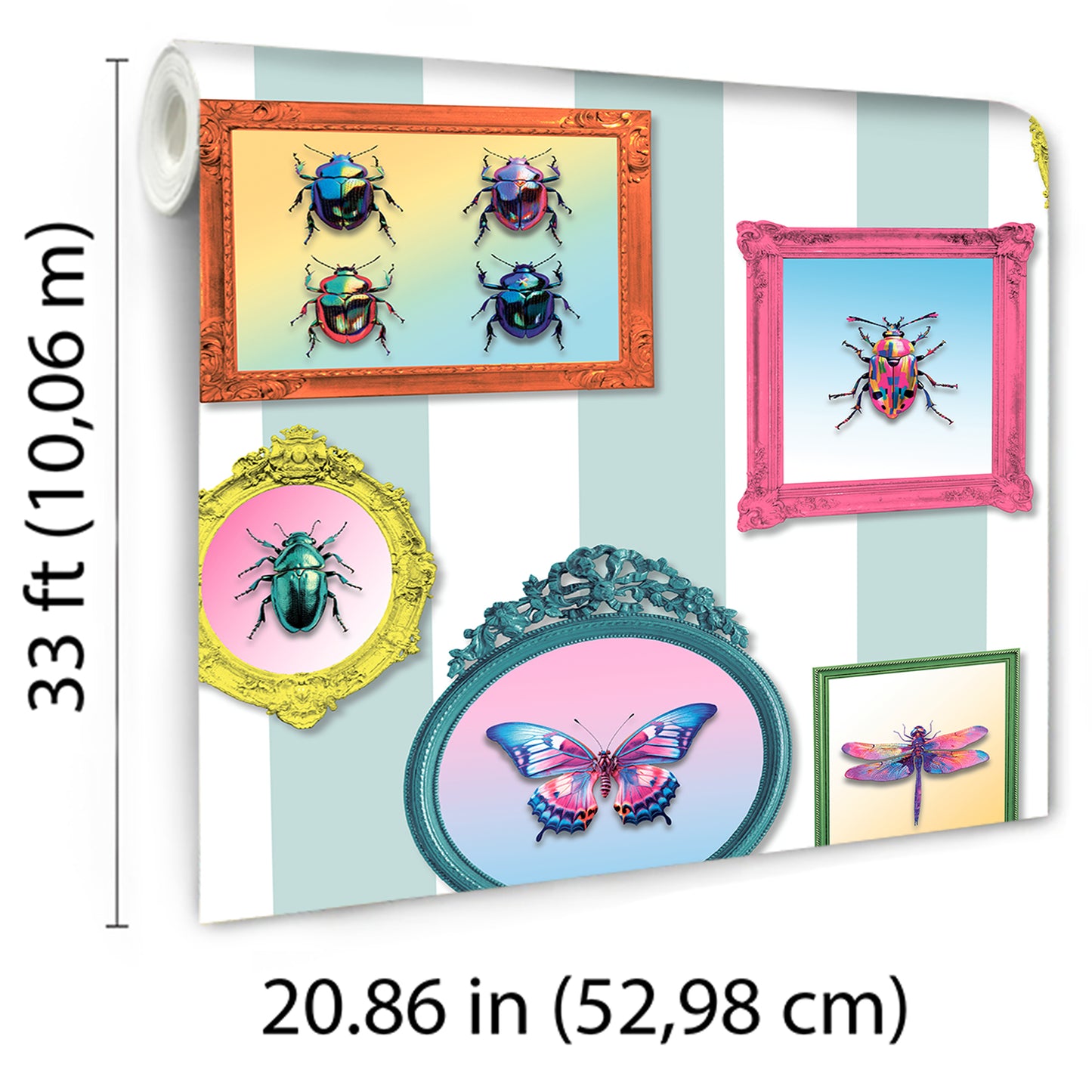 Veer Decor Entomology Gallery Blue Wallpaper Novelty Novelty Blue  Wallpaper - 8196-AJ1