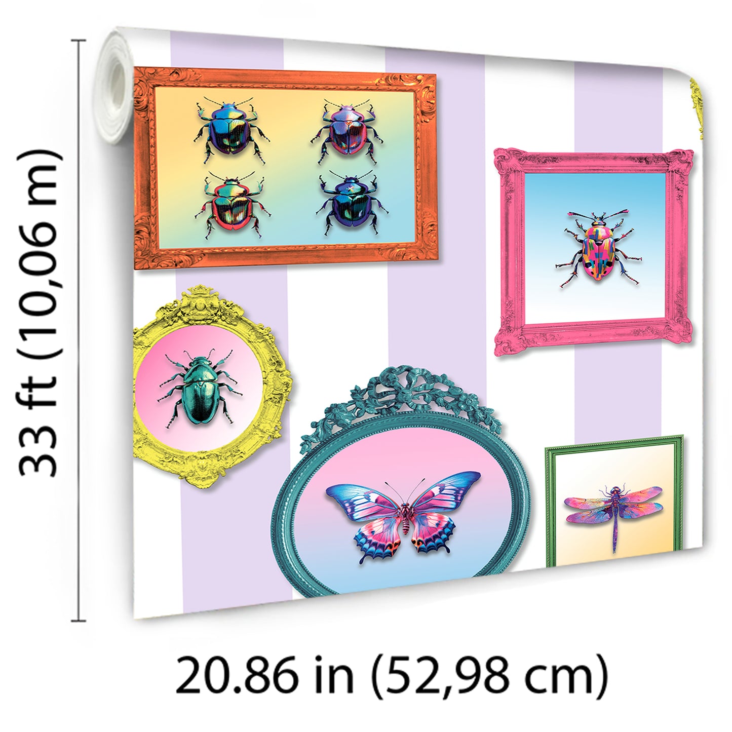 Veer Decor Entomology Gallery Purple Wallpaper Novelty Novelty Purple  Wallpaper - 8196-AJ2