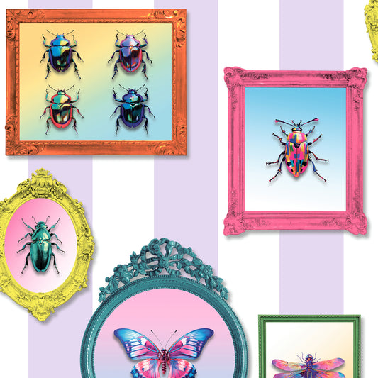 Veer Decor Entomology Gallery Purple Wallpaper Novelty Novelty Purple  Wallpaper - 8196-AJ2