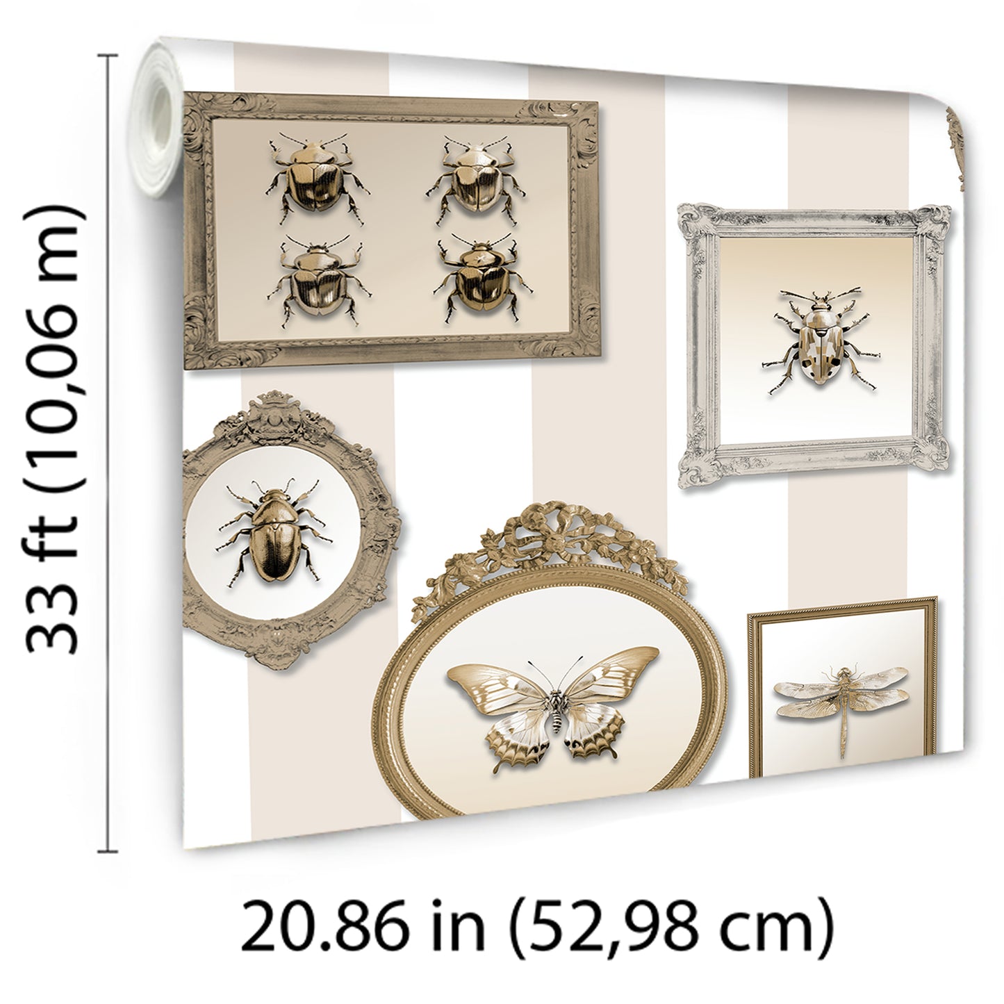 Veer Decor Entomology Gallery Beige Wallpaper Novelty Novelty Beige  Wallpaper - 8196-AJ3