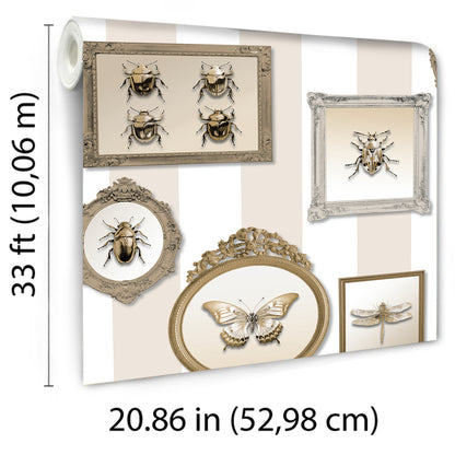 Veer Decor Entomology Gallery Beige Wallpaper Novelty Novelty Beige  Wallpaper - 8196-AJ3