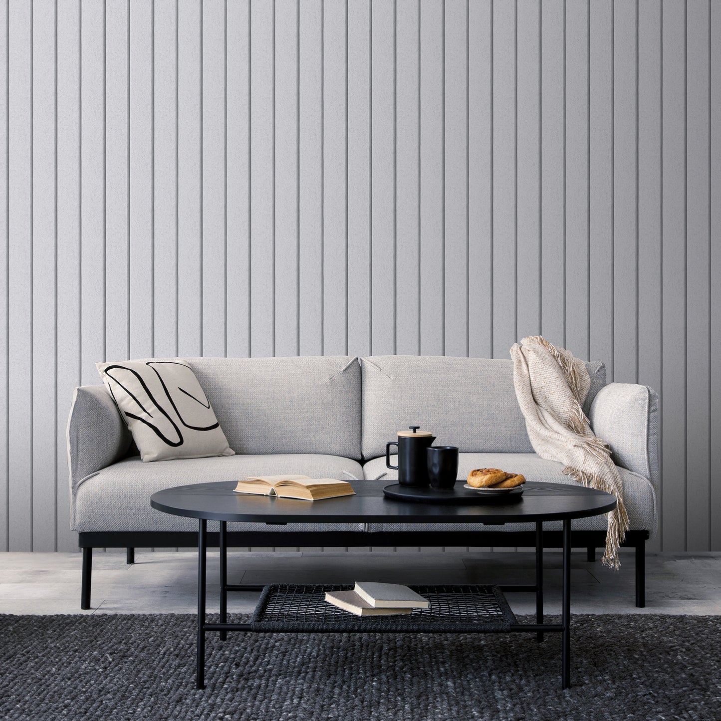 Veer Decor Luxe Concrete Slat Grey Wallpaper Architecture Contemporary, Modern Gray  Wallpaper - 8196-AL2