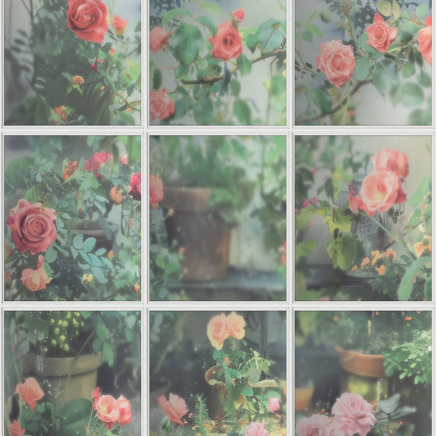 Veer Decor Rose Garden Window Trompe L'Oeil Green Wallpaper Floral Novelty, Floral Green  Wallpaper - 8196-AN2
