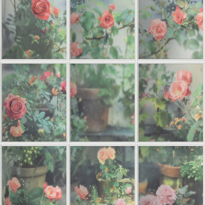 Veer Decor Rose Garden Window Trompe L'Oeil Green Wallpaper Floral Novelty, Floral Green  Wallpaper - 8196-AN2