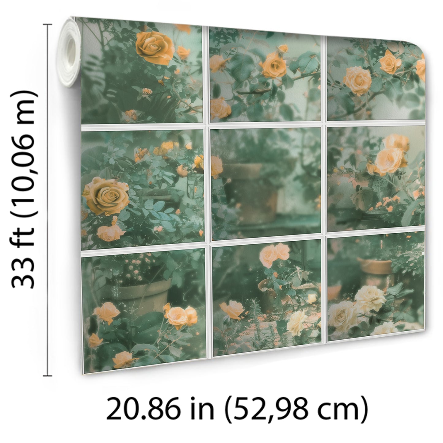 Veer Decor Rose Garden Window Trompe L'Oeil Orange Wallpaper Floral Novelty, Floral Orange  Wallpaper - 8196-AN3