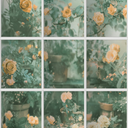 Veer Decor Rose Garden Window Trompe L'Oeil Orange Wallpaper Floral Novelty, Floral Orange  Wallpaper - 8196-AN3