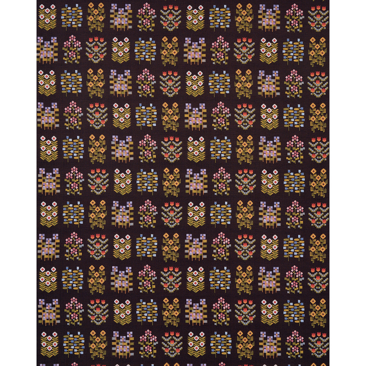 SCHUMACHER FABRIC  UNCOMMON THREADS ANNIKA FLORAL TAPESTRY   MULTI ON ESPRESSO   - 81972