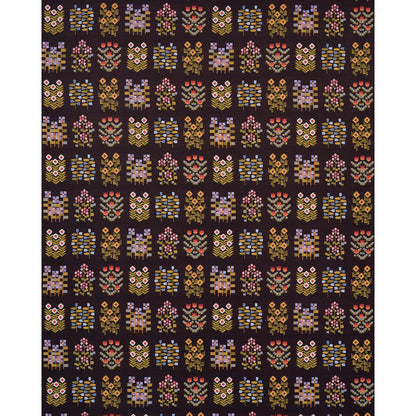 SCHUMACHER FABRIC  UNCOMMON THREADS ANNIKA FLORAL TAPESTRY   MULTI ON ESPRESSO   - 81972