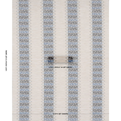 SCHUMACHER  UNCOMMON THREADS NOOR KILIM STRIPE PATTERN WOVENS PATTERN WOVENS INDIGO   - 81982