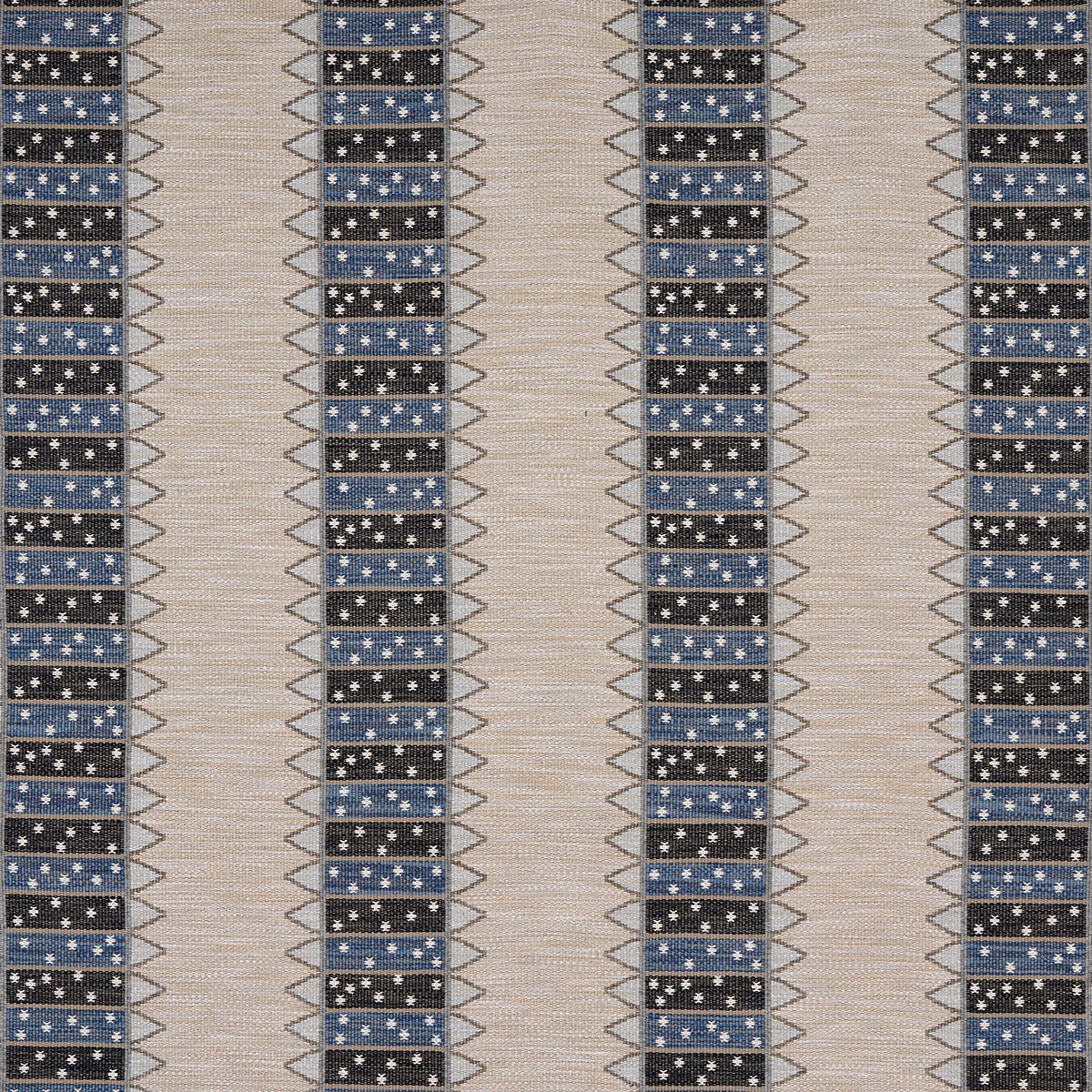 SCHUMACHER  UNCOMMON THREADS NOOR KILIM STRIPE PATTERN WOVENS PATTERN WOVENS INDIGO   - 81982