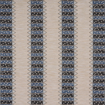 SCHUMACHER  UNCOMMON THREADS NOOR KILIM STRIPE PATTERN WOVENS PATTERN WOVENS INDIGO   - 81982