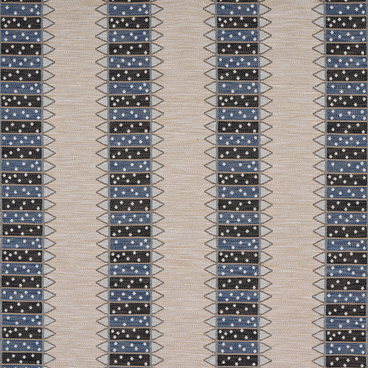 SCHUMACHER  UNCOMMON THREADS NOOR KILIM STRIPE PATTERN WOVENS PATTERN WOVENS INDIGO   - 81982