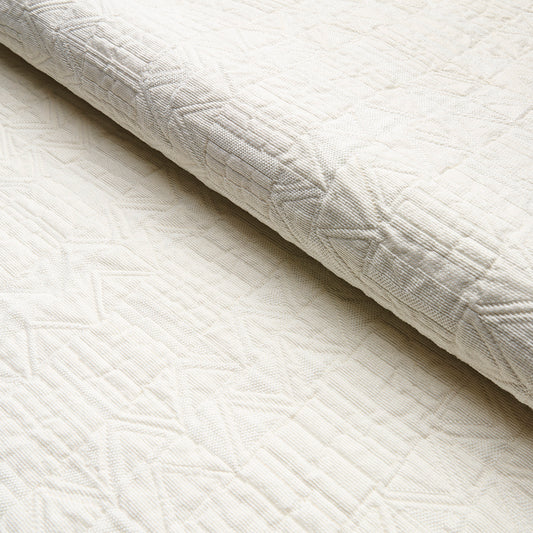 SCHUMACHER  UNCOMMON THREADS BIZANTINO QUILTED WEAVE PATTERN WOVENS,MATELASSE IVORY   - 82021