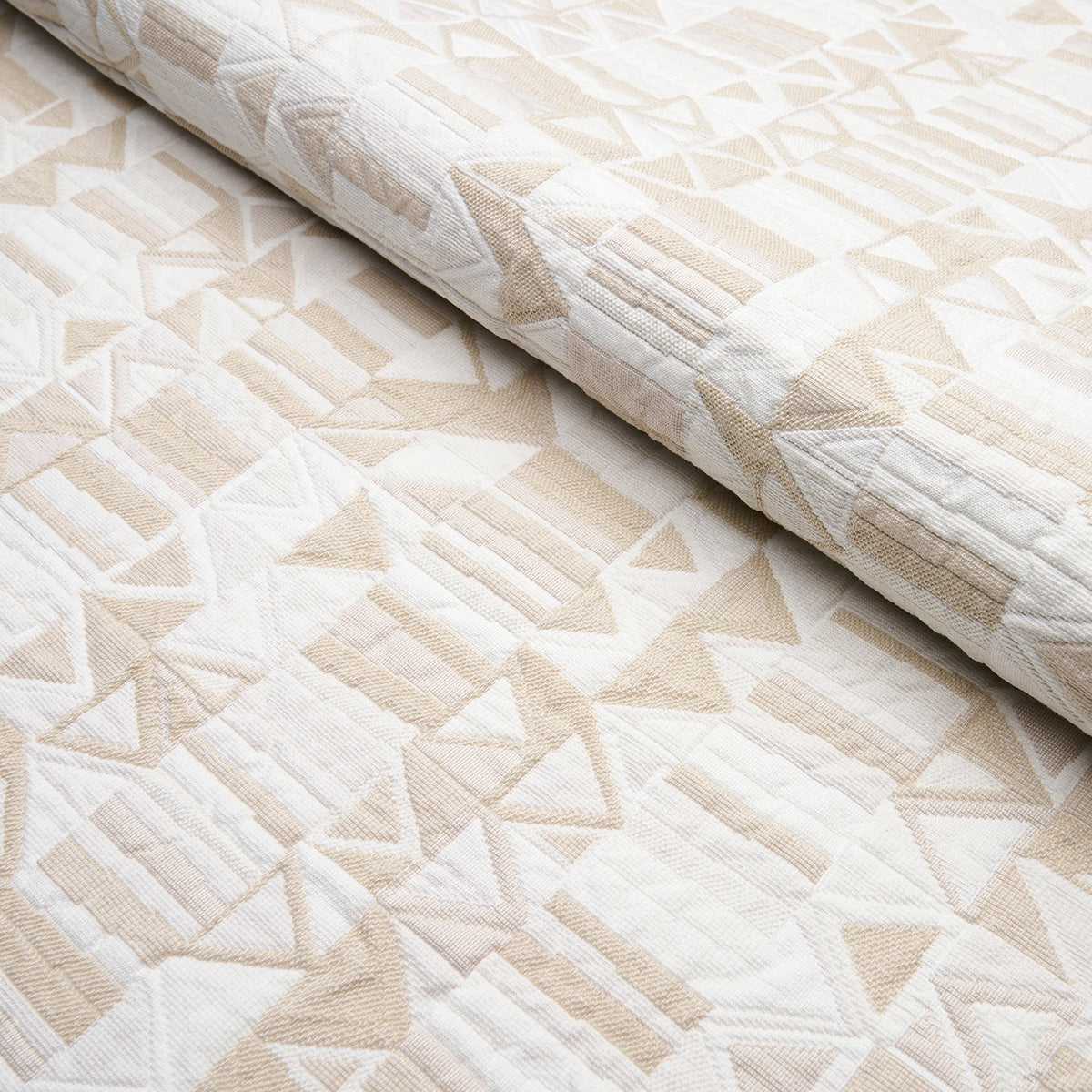 SCHUMACHER  UNCOMMON THREADS BIZANTINO QUILTED WEAVE PATTERN WOVENS,MATELASSE NATURAL   - 82022