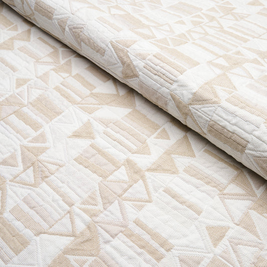 SCHUMACHER  UNCOMMON THREADS BIZANTINO QUILTED WEAVE PATTERN WOVENS,MATELASSE NATURAL   - 82022