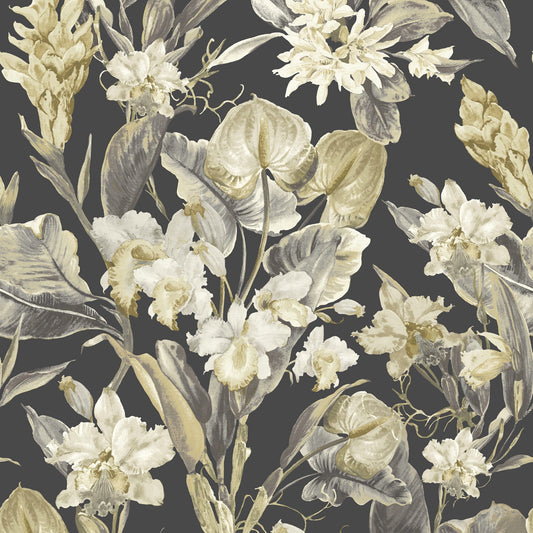 JF Fabrics -Wallpaper 8202 17 Wallpaper Black, White, Bronze  Non-Woven - 9039517 W9321