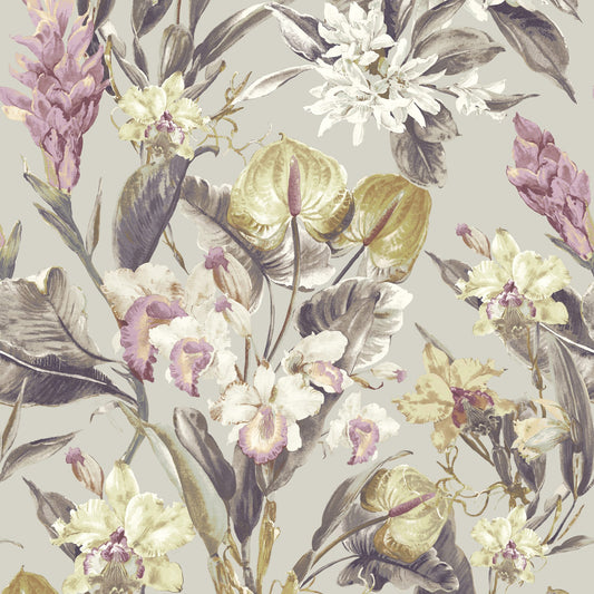 JF Fabrics -Wallpaper 8202 42 Wallpaper Silver, Pink, Green, White, Grey  Non-Woven - 9039542 W9321