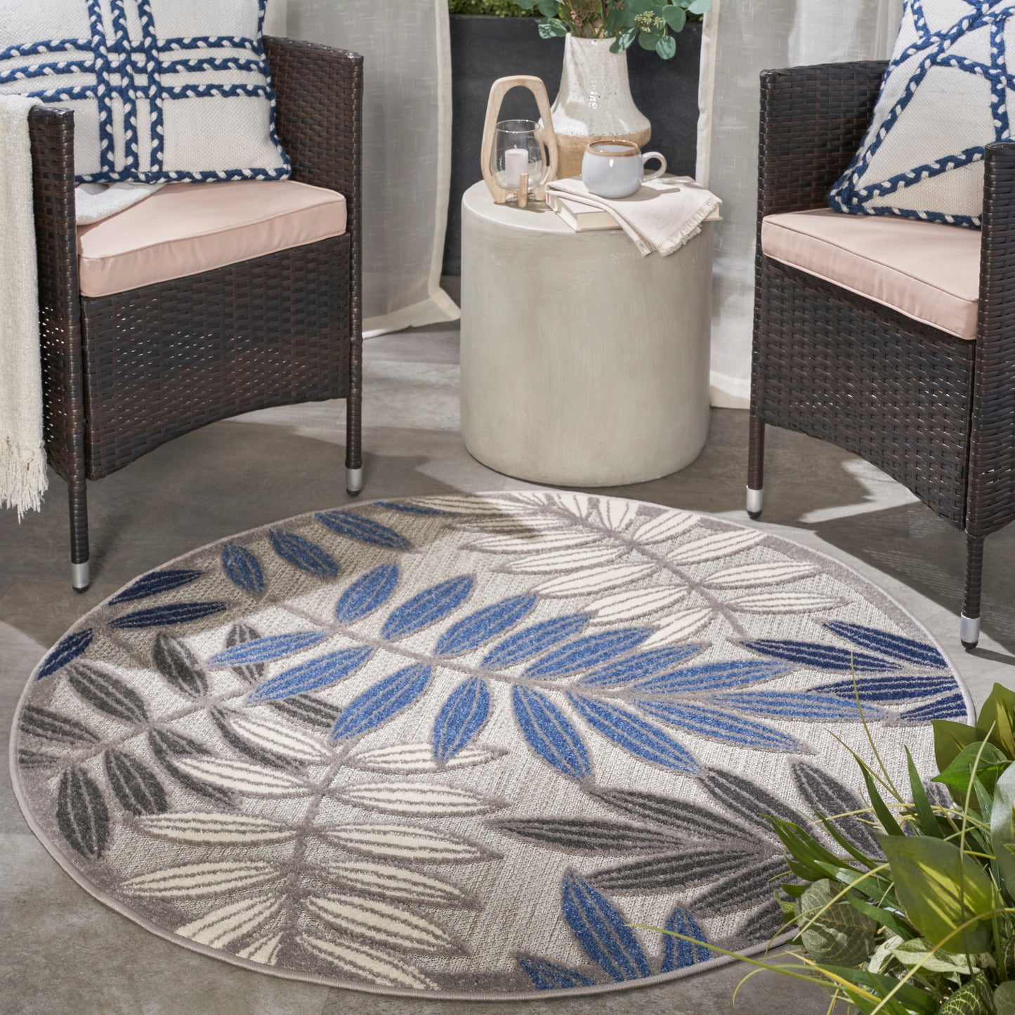 Nourison Rugs Nourison Home   Tropical 4' X Round    - 099446761989