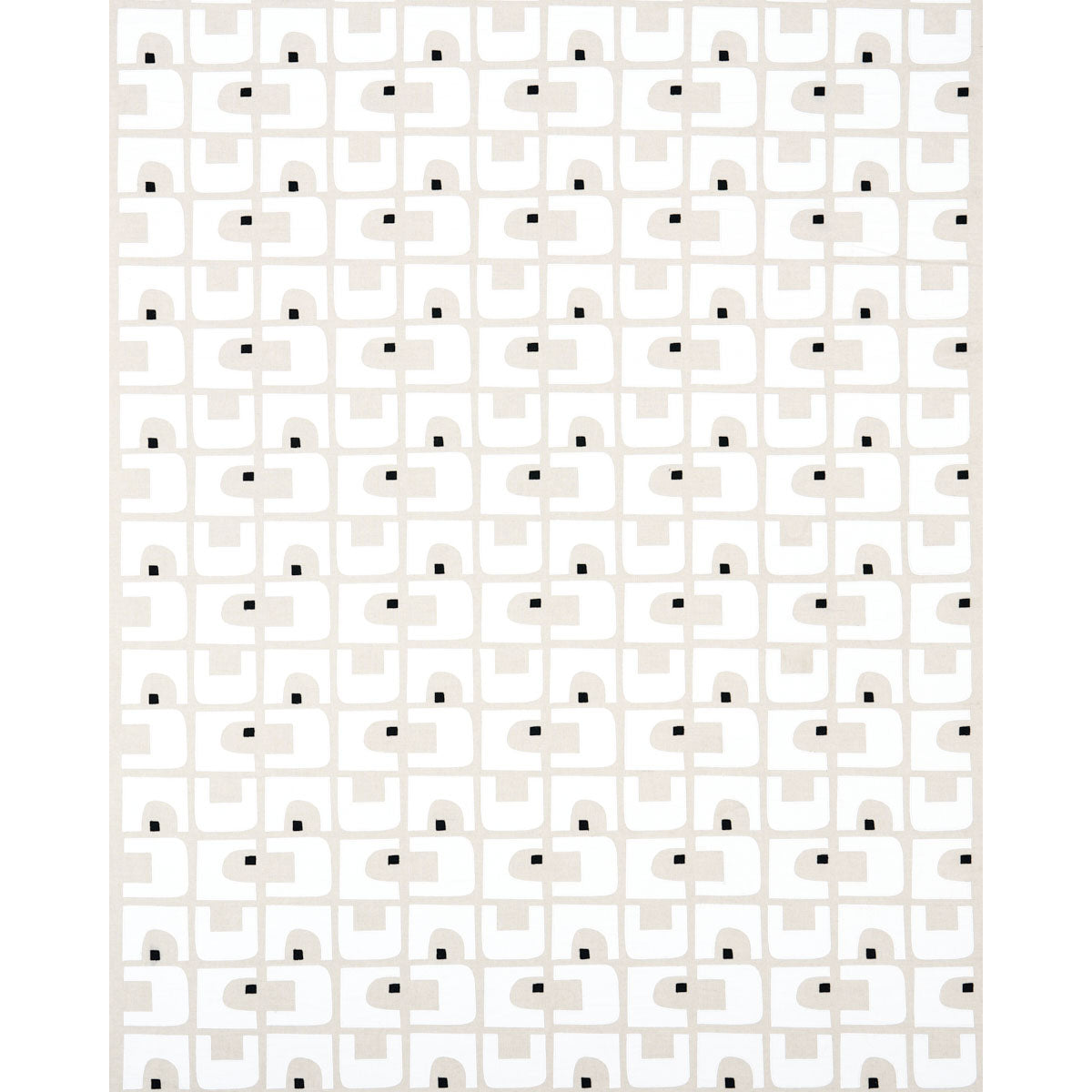 Cream-beige interlocking rounded-square tile pattern with small black centers, repeating grid.