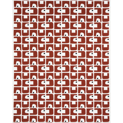 Pattern of repeating burgundy rounded-square shapes on white background; geometric tile/wallpaper design.