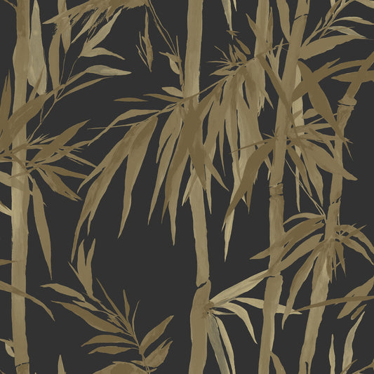 JF Fabrics -Wallpaper 8205 39 Wallpaper Black, Gold  Non-Woven - 9039839 W9321
