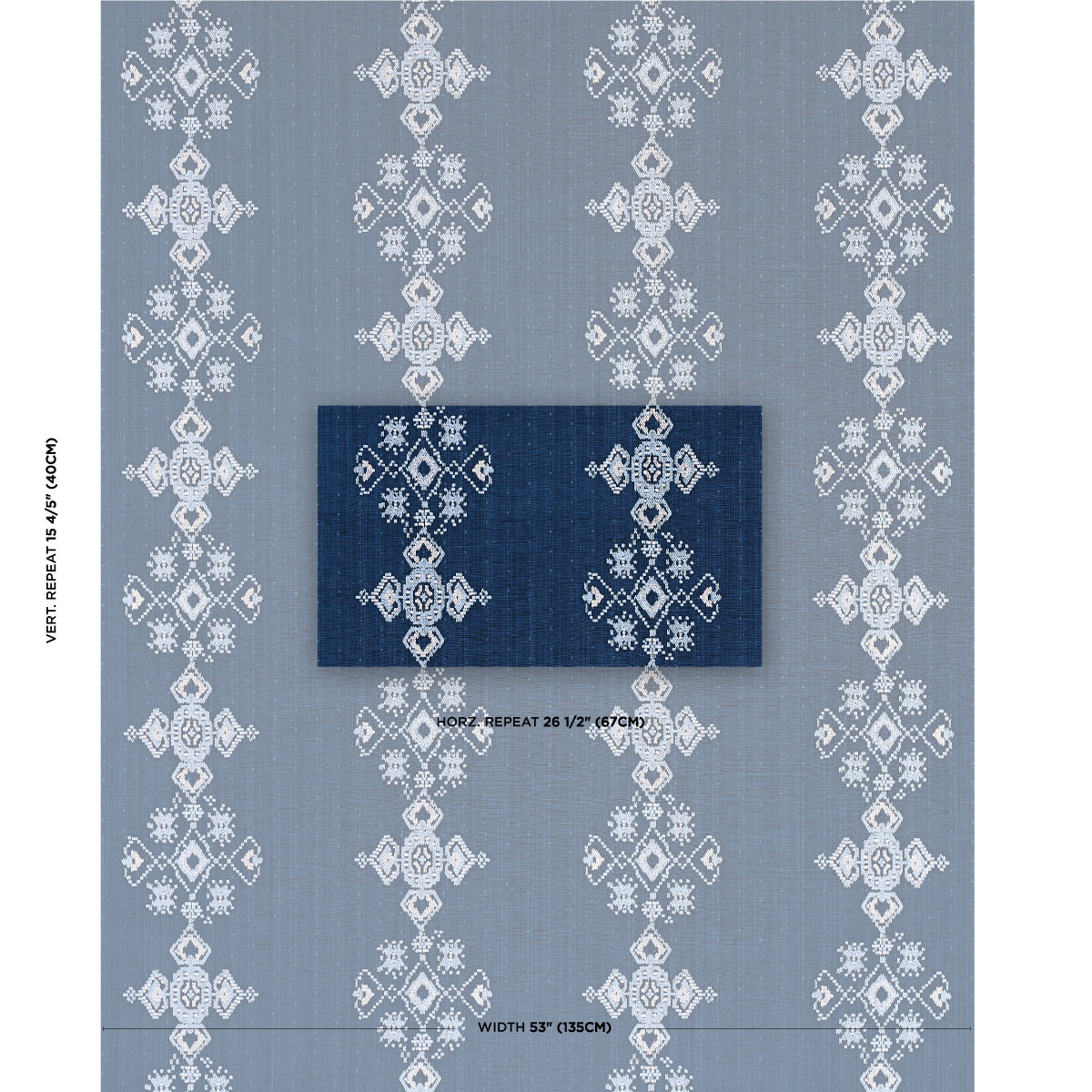 SCHUMACHER  BOHEMIA NADIRA EMBROIDERY EMBROIDERIES EMBROIDERIES INDIGO   - 82070