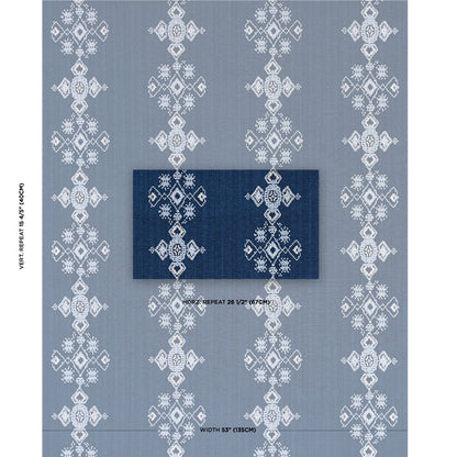 SCHUMACHER  BOHEMIA NADIRA EMBROIDERY EMBROIDERIES EMBROIDERIES INDIGO   - 82070