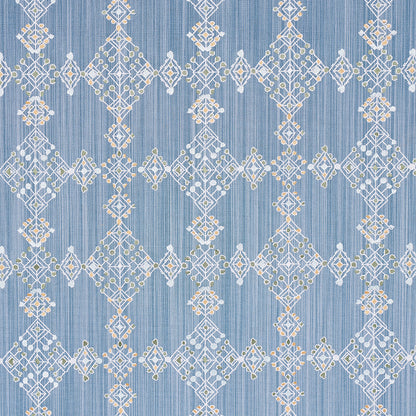 SCHUMACHER FABRIC  BOHEMIA KALINDI EMBROIDERY   DENIM   - 82080