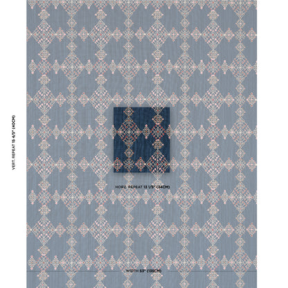 SCHUMACHER  BOHEMIA KALINDI EMBROIDERY EMBROIDERIES EMBROIDERIES INDIGO   - 82081