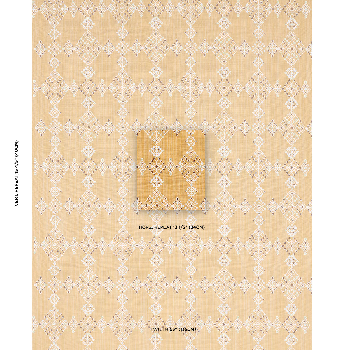 SCHUMACHER FABRIC  BOHEMIA KALINDI EMBROIDERY   SAFFRON   - 82082