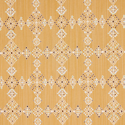 SCHUMACHER FABRIC  BOHEMIA KALINDI EMBROIDERY   SAFFRON   - 82082