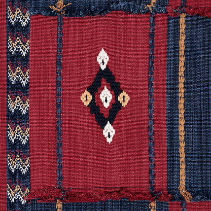 SCHUMACHER  BOHEMIA ARAVALI PATCHWORK PATTERN WOVENS PATTERN WOVENS CERISE AND INK   - 82091