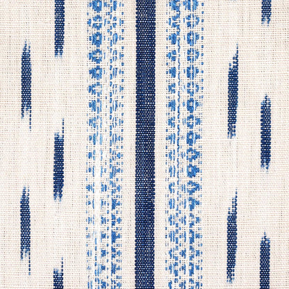 SCHUMACHER  BOHEMIA MIRZA IKAT STRIPE PATTERN WOVENS PATTERN WOVENS BLUE ON NATURAL   - 82110