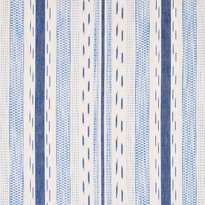 SCHUMACHER  BOHEMIA MIRZA IKAT STRIPE PATTERN WOVENS PATTERN WOVENS BLUE ON NATURAL   - 82110