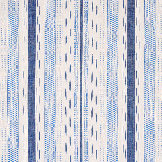 SCHUMACHER  BOHEMIA MIRZA IKAT STRIPE PATTERN WOVENS PATTERN WOVENS BLUE ON NATURAL   - 82110
