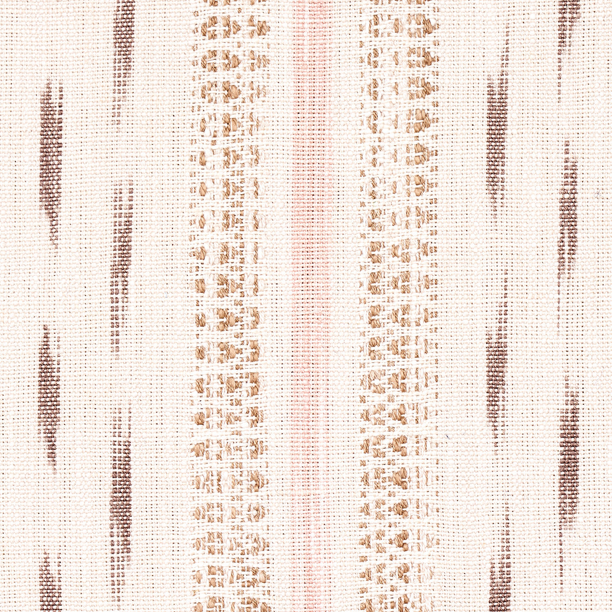 SCHUMACHER FABRIC  BOHEMIA MIRZA IKAT STRIPE   BLUSH ON NATURAL   - 82111