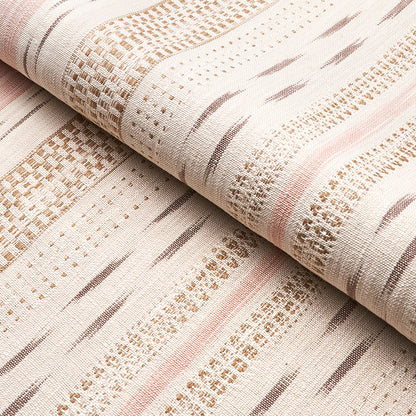 SCHUMACHER FABRIC  BOHEMIA MIRZA IKAT STRIPE   BLUSH ON NATURAL   - 82111