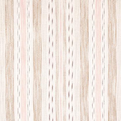 SCHUMACHER FABRIC  BOHEMIA MIRZA IKAT STRIPE   BLUSH ON NATURAL   - 82111