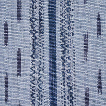 SCHUMACHER  BOHEMIA MIRZA IKAT STRIPE PATTERN WOVENS PATTERN WOVENS INDIGO ON CHAMBRAY   - 82112
