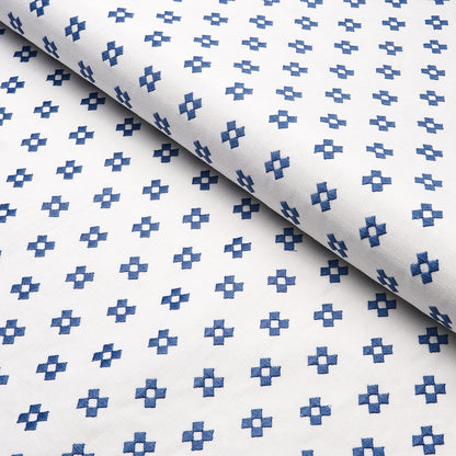 SCHUMACHER  BOHEMIA THANDIE EMBROIDERY EMBROIDERIES EMBROIDERIES BLUE ON IVORY   - 82121