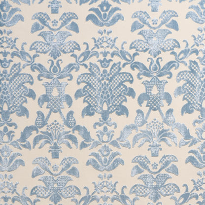 SCHUMACHER  CUT & PATTERNED VELVETS LIMBOURG DAMASK VELVET   Sky   - 82160