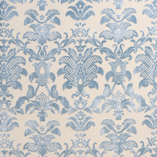 SCHUMACHER  CUT & PATTERNED VELVETS LIMBOURG DAMASK VELVET   Sky   - 82160
