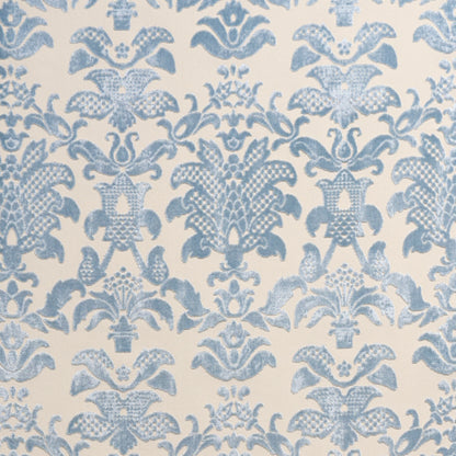 SCHUMACHER  CUT & PATTERNED VELVETS LIMBOURG DAMASK VELVET   Sky   - 82160