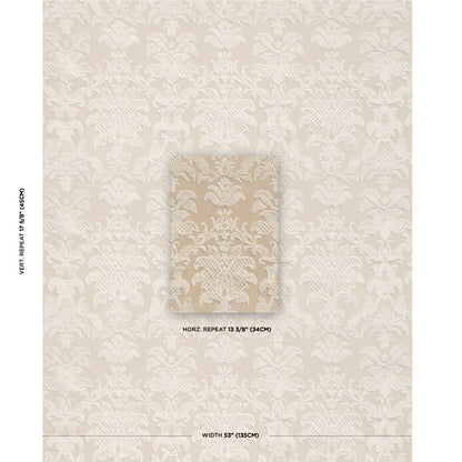 SCHUMACHER  CUT & PATTERNED VELVETS LIMBOURG DAMASK VELVET   Pearl   - 82161
