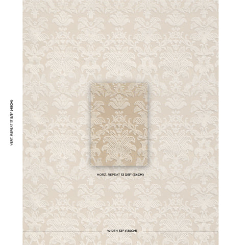 SCHUMACHER  CUT & PATTERNED VELVETS LIMBOURG DAMASK VELVET   Pearl   - 82161