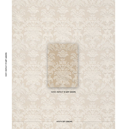 SCHUMACHER  CUT & PATTERNED VELVETS LIMBOURG DAMASK VELVET   Pearl   - 82161