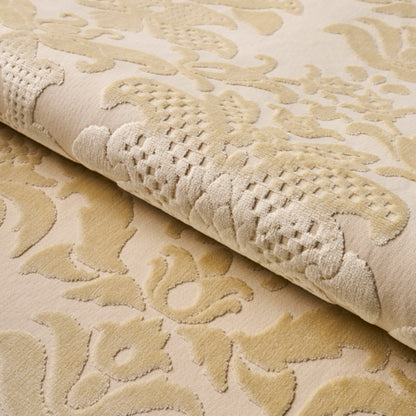 SCHUMACHER  CUT & PATTERNED VELVETS LIMBOURG DAMASK VELVET   Pearl   - 82161